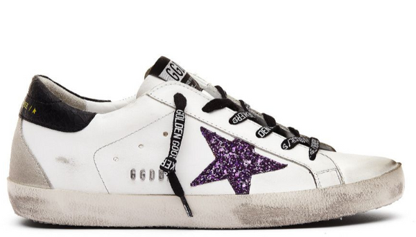 purple golden goose sneakers