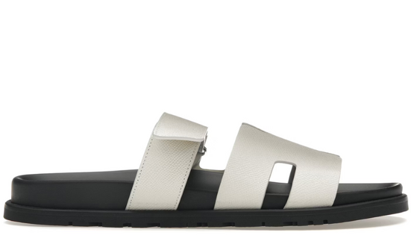 Hermes Chypre Sandal Blanc Epsom Leather